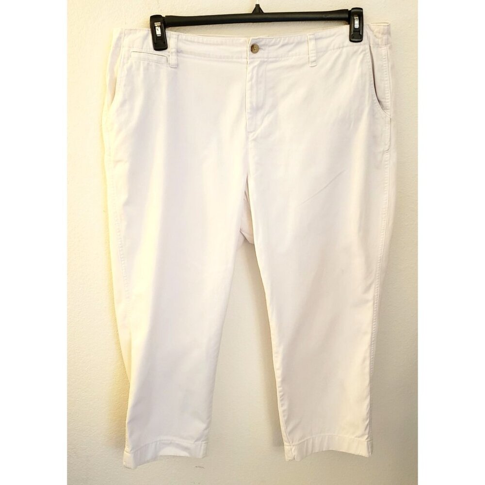 Lauren Ralph Lauren White 100% Cotton Capri Denim Jeans Size 18W EUC
